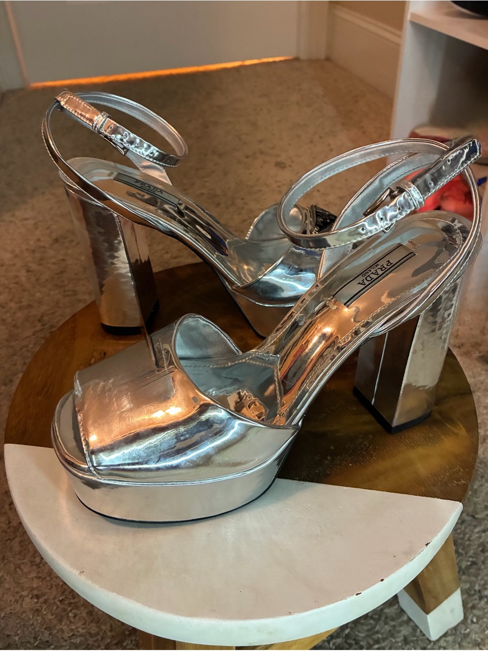 Platinum metallic, gorgeous platforms